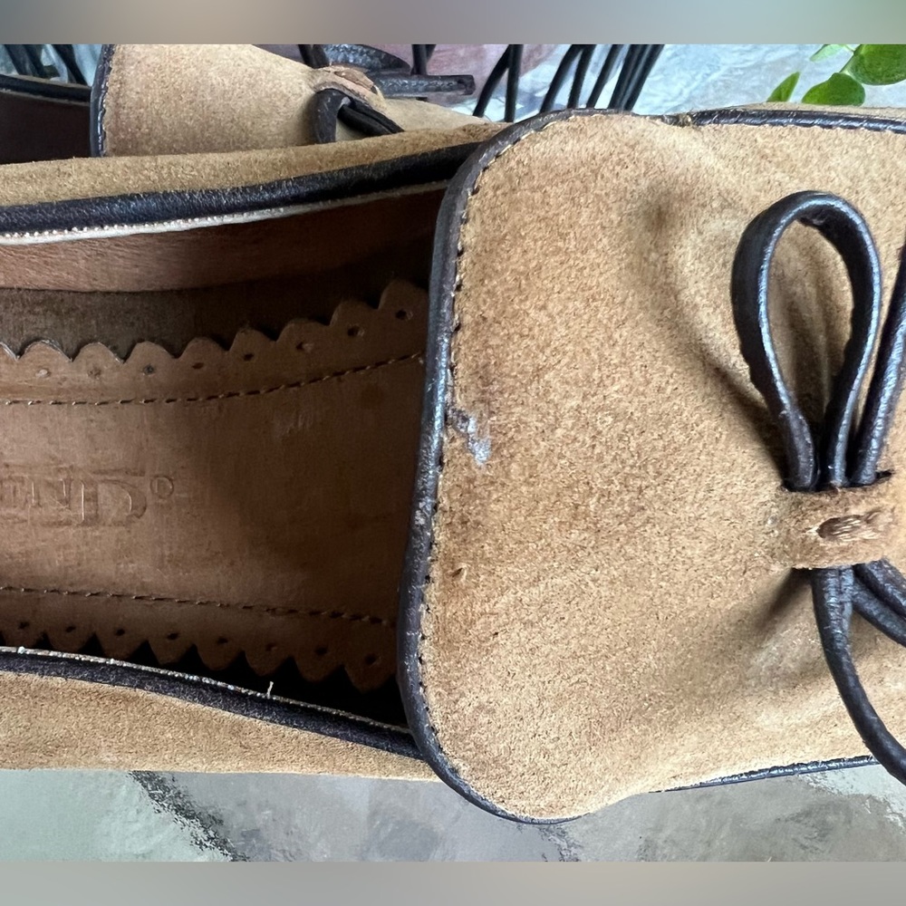 Lands' End Women's Leather Flat Slip On Loafer w/Bow Accent Shoes Size 8 - Picture 5 of 9